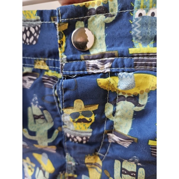 Andy & Evan Boys 4T Swim Trunks Blue Cactus Print Elastic Waist NO Drawstring - Picture 4 of 8